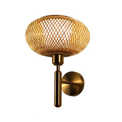 Nodic Woven Bamboo Rattan Światła ścienne Do dekoracji sypialni