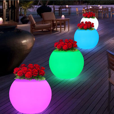 CE/ROHS 16 Kolory Zmieniające się Glowing Flower Pots Round Shape PE Coated For Decoration