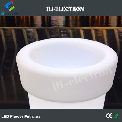 Wysoki, okrągły, oświetlony, LED, plastikowy garnek do kwiatów