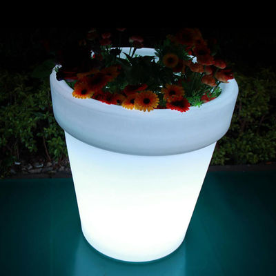 Zaaładowalny LED Light Planter, Oświetlone Plantery Na zewnątrz Okrągły Zmieniający kolor