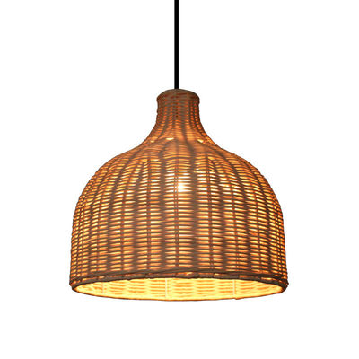 Bamboo Rattan Pendant Lights Okrągły kształt do oświetlenia w pomieszczeniach