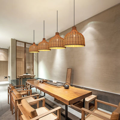 Bamboo Rattan Pendant Lights Okrągły kształt do oświetlenia w pomieszczeniach