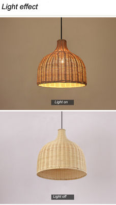 Bamboo Rattan Pendant Lights Okrągły kształt do oświetlenia w pomieszczeniach
