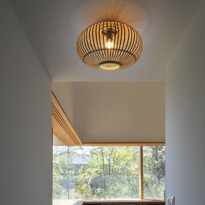 Zamówiony Wicker Lamp Shade Pendant dla wnętrza korytarza sufitu