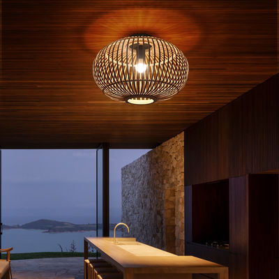 Zamówiony Wicker Lamp Shade Pendant dla wnętrza korytarza sufitu