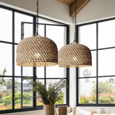 3500K Creative Rattan Pendant Light Switch Control Do salonu