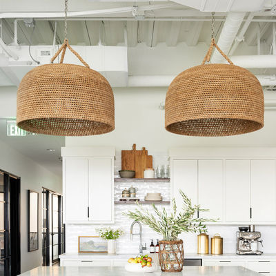 3500K Creative Rattan Pendant Light Switch Control Do salonu