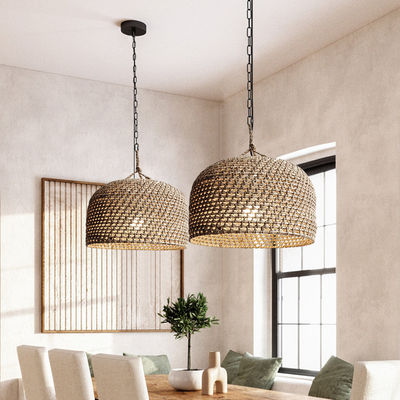 3500K Creative Rattan Pendant Light Switch Control Do salonu