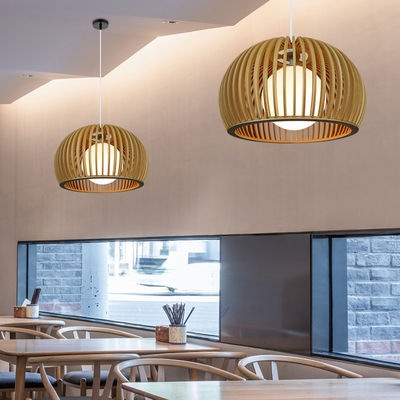 Nowoczesna żyrandola z drewna, wisiorek z ratanu, światło do restauracji, salon
