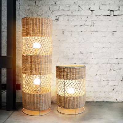 Kreatywna lampa stojąca LED, lampa podłogowa sypialnia, lampa podłogowa rotanowa