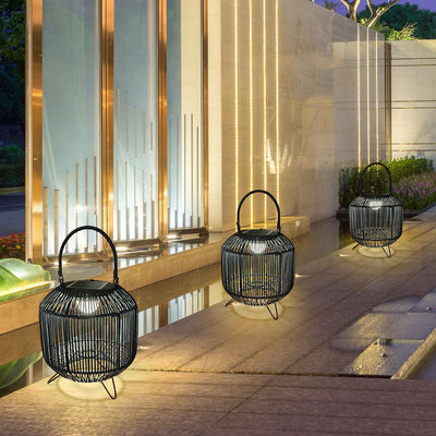 Niestandardowe Rattan Woven Solar Lights Przenośny 3500K IP65 wodoodporny