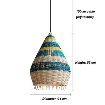 Zamówione bamboo Rattan Woven Pendant Light Ręcznie do oświetlenia w pomieszczeniach