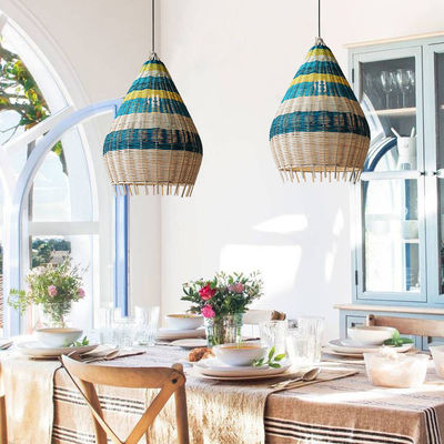 Zamówione bamboo Rattan Woven Pendant Light Ręcznie do oświetlenia w pomieszczeniach