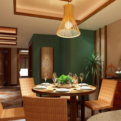 Zamówione Rattan Pendant Light, Nordic Woven Bamboo Lamp Do Oświetlenia Wewnętrznego