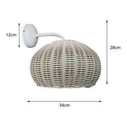 220V Rattan Lampy ścienne Cienie Ręka Wielkości Wodoszczelna Do Zewnętrznych