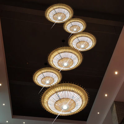 OEM Bamboo Rattan Pendant Light Umbrella Shape For Home Decoration (Obiekt z bambusowego ratanu)