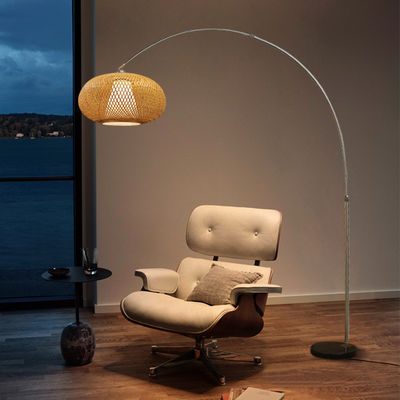 Zmniejszający się LED Rattan Bamboo Light Shade Wicker Switch Control