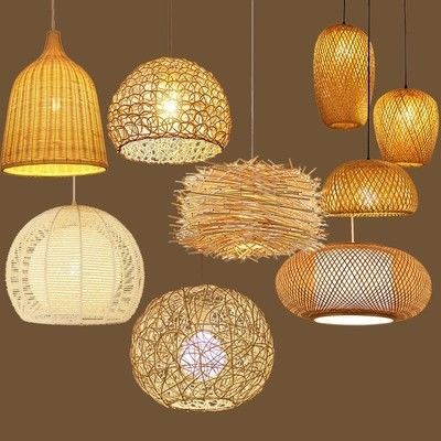 Ręcznie wykonane nowoczesne oświetlenie wisiorkowe lampy bambusowe restauracja hotel żyrandola żyrandola żyrandola