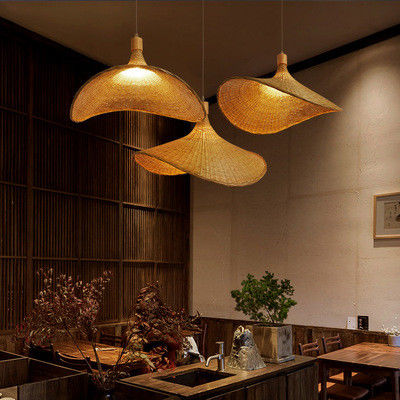 Kreatywny Rattan Pendant Light Wielki Straw Hat Style 3500K Ciepły Biały CCT