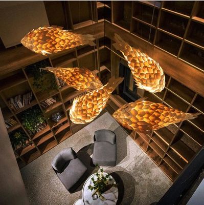 Kreatywna lampa wisząca wzornictwo ryb Lustrowiec Lampa zawieszona
