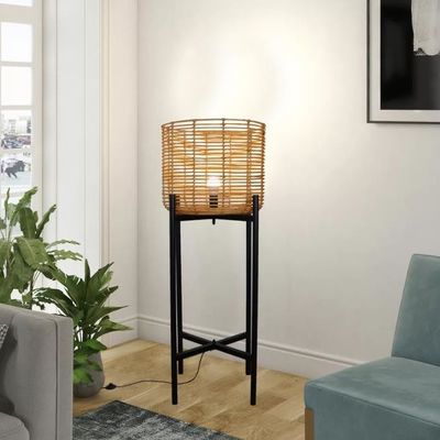 4 nogi Wicker Rattan podłogowe lampy do atmosfery salonu