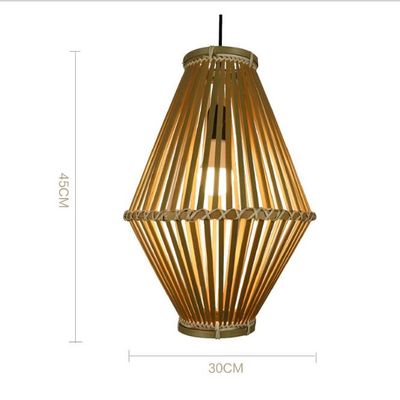 3500K Retro Bamboo Woven Pendant Light Do Salonu Wewnętrznego