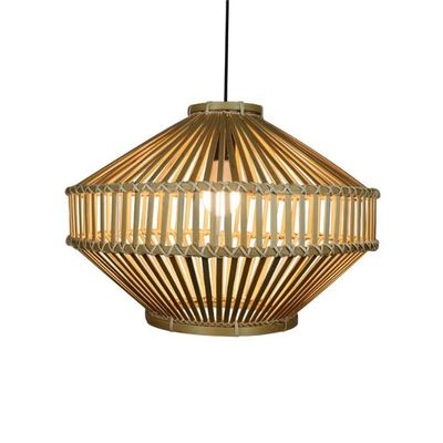 3500K Retro Bamboo Woven Pendant Light Do Salonu Wewnętrznego