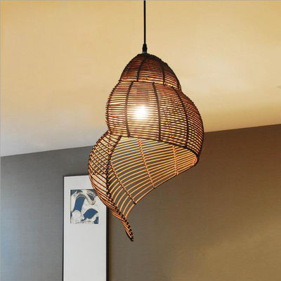 Południowo-Wschodnia Azja design ślimak pola lampy podwieszone żyrandol rattan