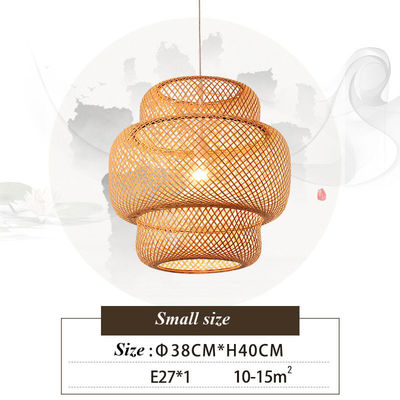 3500K Okrągłe Bamboo Weaving LED Pendant Light, Okrągłe Rattan Light