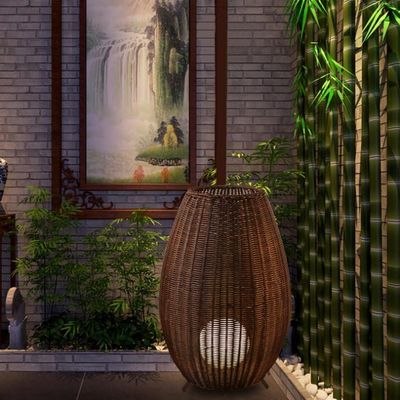 Pokój dzienny pokój studyjny hotel inn villa klub kreatywna lampa podłogowa z rotanu