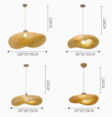 Ręcznie wykonana Wicker Rattan Pendant Chandelier 150 stopni Beam Angle Switch Control