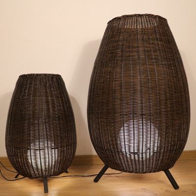 zewnętrzne dekoracyjne, nowoczesne lampy podłogowe o świetle Rattan