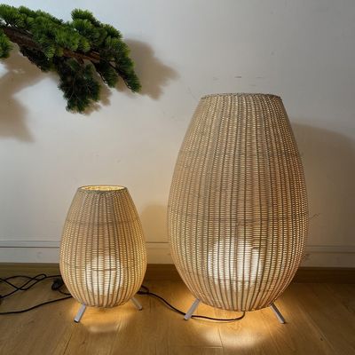zewnętrzne dekoracyjne, nowoczesne lampy podłogowe o świetle Rattan
