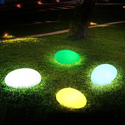 PE Plastic LED Stone Light Waterproof Rechargeable Color Changing For Home Decor