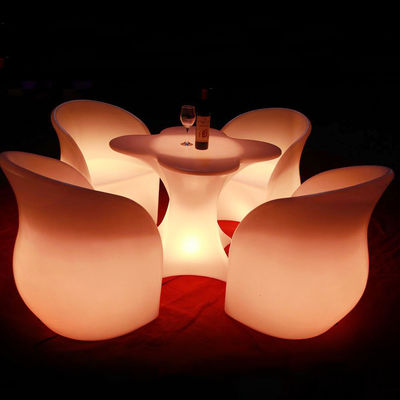 Unikalne, w kształcie kwiatów, meble zewnętrzne o świetlnej podświetlenie dla imprezy, krzesła nocnego klubu