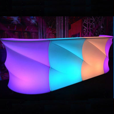 Formy fal Świetliste LED Bar Counter, Outdoor Light Up Bar Table wodoodporny