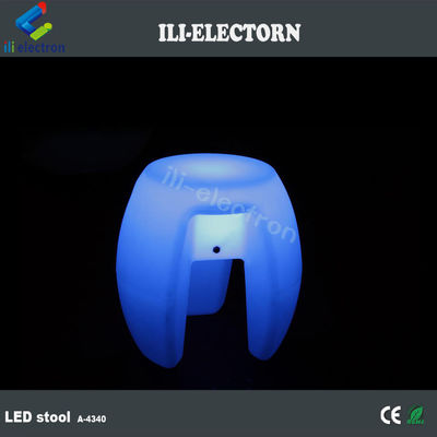 Kolorowe meble o świetlnym świetle LED, bar, ładowanie, oświetlony stołek, ładowalny