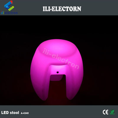 Kolorowe meble o świetlnym świetle LED, bar, ładowanie, oświetlony stołek, ładowalny