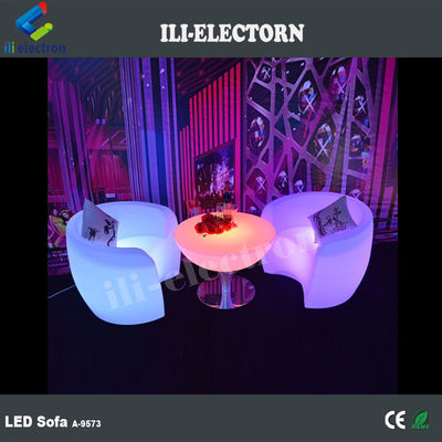 Komercyjne meble LED z plastiku PE, oświetlone sofy LED