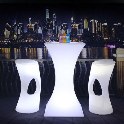 Nowoczesny design Square Set High Bar Cocktail biały PE plastikowy led bar light bar table
