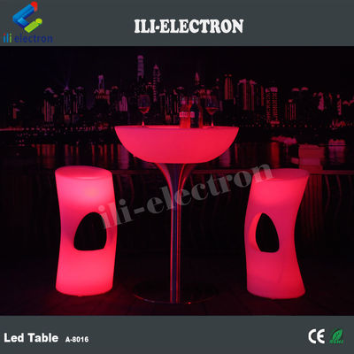 Stylowy, naładowalny, okrągły, z tworzywa sztucznego PE, LED stolik bar/ LED stolik kawowy/ stolik nocny