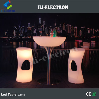 Stylowy, naładowalny, okrągły, z tworzywa sztucznego PE, LED stolik bar/ LED stolik kawowy/ stolik nocny