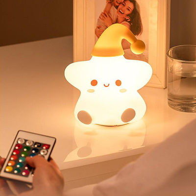 Kreatywny prezent gwiazdy silikonowa lampa pat sypialnia łóżko doprowadził małe nocne światło uroczy prezent urodzinowy dzieci