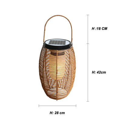 Rattan Woven Solar Lights Outdoor Latarnia wodoodporna do ogrodowych krajobrazów