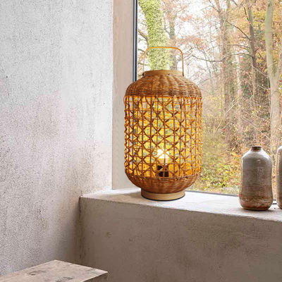 Retro konopie liny Rattan Woven Lamp Cienie Do Salonu Sypialnia