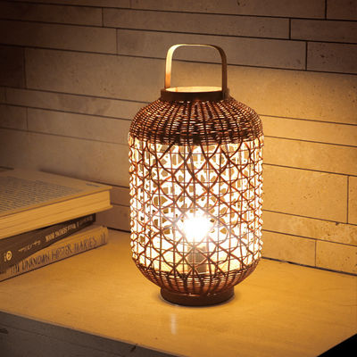 Retro konopie liny Rattan Woven Lamp Cienie Do Salonu Sypialnia