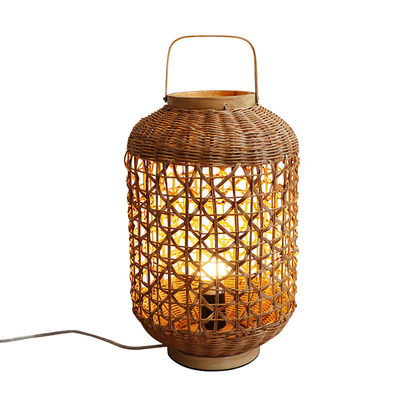 Retro konopie liny Rattan Woven Lamp Cienie Do Salonu Sypialnia