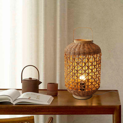 Retro konopie liny Rattan Woven Lamp Cienie Do Salonu Sypialnia