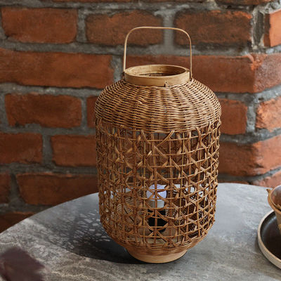 Retro konopie liny Rattan Woven Lamp Cienie Do Salonu Sypialnia