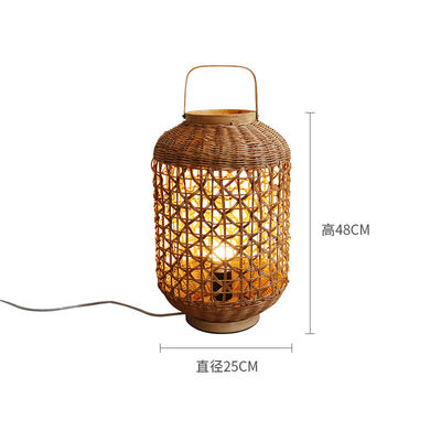 Retro konopie liny Rattan Woven Lamp Cienie Do Salonu Sypialnia